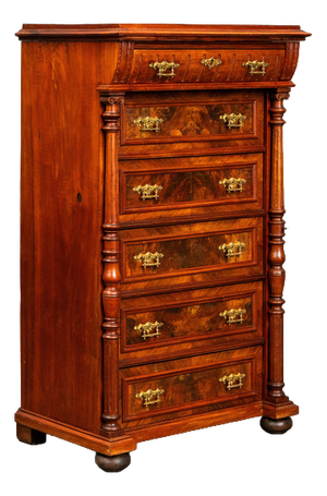 19th Century Gründerzeit Mens Chest of Drawers in Walnut