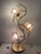 Metal 1970s Mid Century Modern Hollywood Regency Pink Lotus Flower Tall Table Lamp 36” For Sale - Image 7 of 12