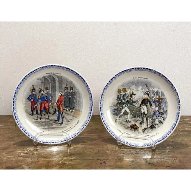 White Circa 19th Century Hbcm Montereau Plates, a Pair For Sale - Image 8 of 8