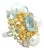 1980s 18k White Gold Aquamarine Multi-Gem Pearl Diamond Cluster Cocktail Ring, Size 6.75 For Sale