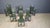 Very chic italian high back dining chairs designed by Pietro Costantini. Elegant curved chairs upholstered with green...