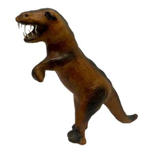 Vintage Brown Leather Wrapped T-Rex Dinosaur Statue