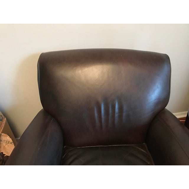 Pottery Barn Manhattan Leather Chair & Ottoman Chairish