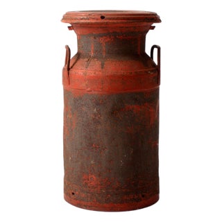 Vintage Farmhouse Red Milk Can For Sale