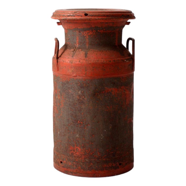 Vintage Farmhouse Red Milk Can For Sale