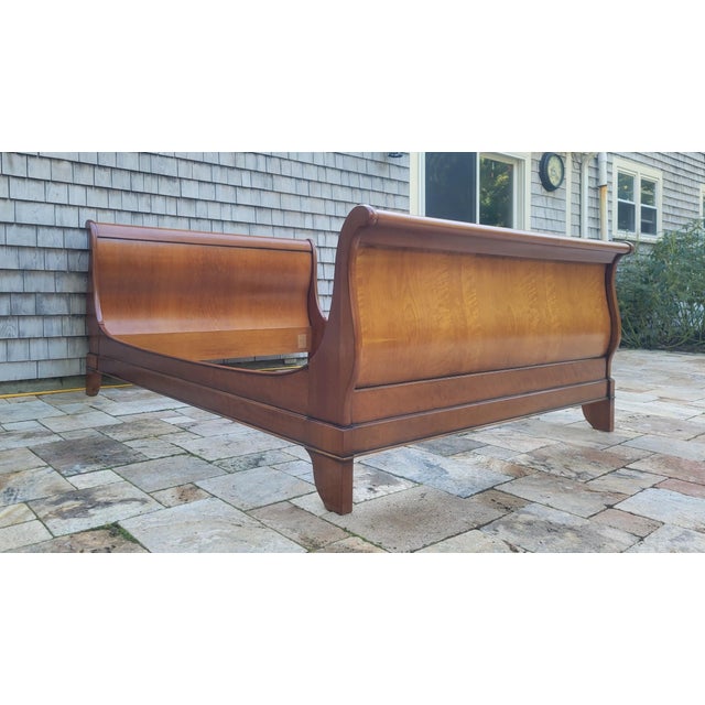 Grange 1990s Grange Louis Philippe Cherry Queen Size Sleigh Bedframe For Sale - Image 4 of 10