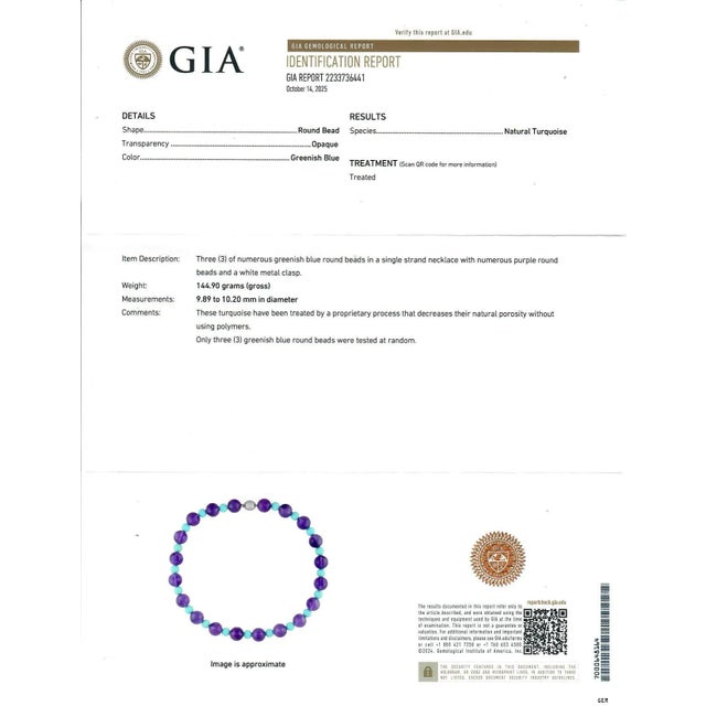 Late 20th Century Large Amethyst and Turquoise Bead Necklace With 18k White Gold Clasp For Sale - Image 14 of 14