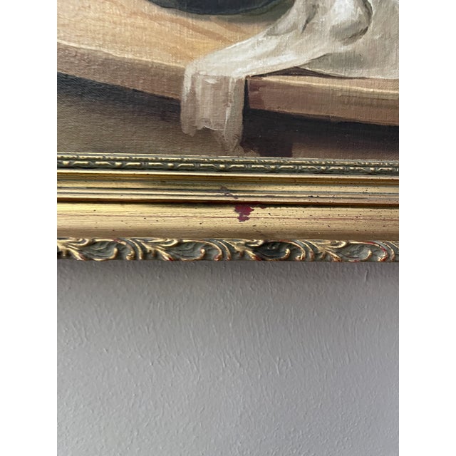 Brown Vintage 20th Century Italian Still Life Framed Painting by Salvatore Langella For Sale - Image 8 of 13