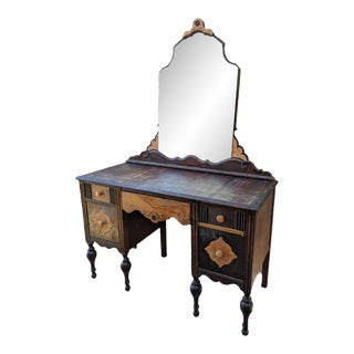 Early 20th Century Antique Jacobean Revival Vanity For Sale
