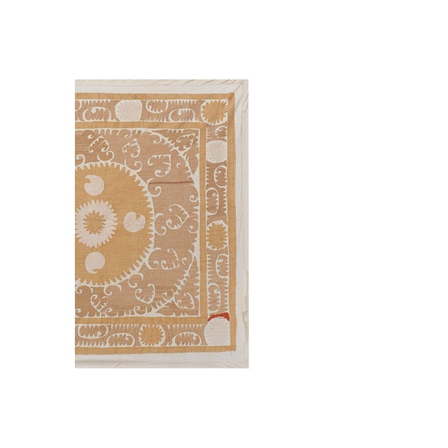 Mid-Century Modern Hand Embroidery Uzbek Suzani Wall Hanging For Sale - Image 3 of 10