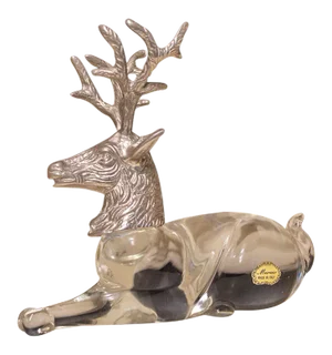 Murano Glass & Metal Deer, Italy, 1970s