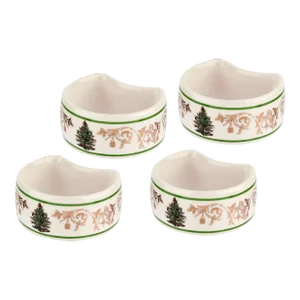 Spode Christmas Tree Gold Napkin Rings, Set of 4