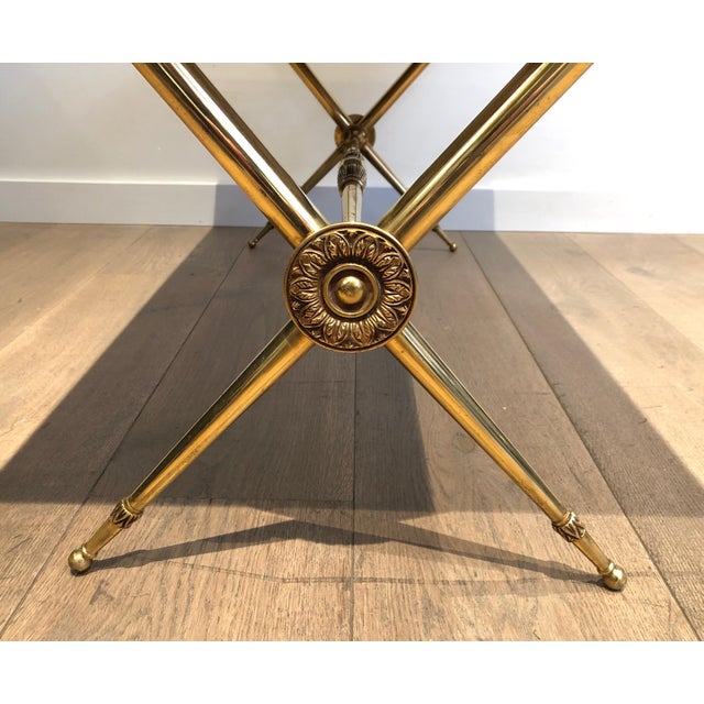 1940s Neoclassical style coffee table with marble top in the style of Raymond Subes For Sale - Image 10 of 12