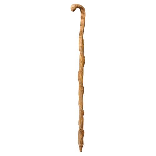 Hand Carved Wooden Cobra Walking Stick, 1920 For Sale - Image 8 of 8