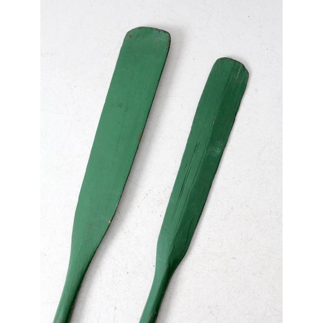 Vintage Painted Wooden Oars Pair For Sale - Image 9 of 11
