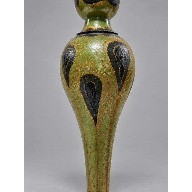 Green Anglo-Indian Kashmiri Papier-Mâché Art Nouveau Table Lamp, Circa 1900 For Sale - Image 8 of 8