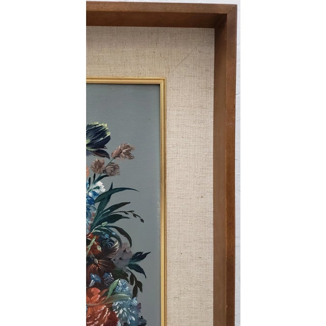 1940s Louis Emiel Chappel (1888-1963) Floral Still Life II Oil Painting C.1950s For Sale - Image 5 of 9