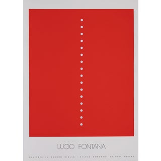 Lucio Fontana, Concetto Spaziale Rosso, Screen Print For Sale