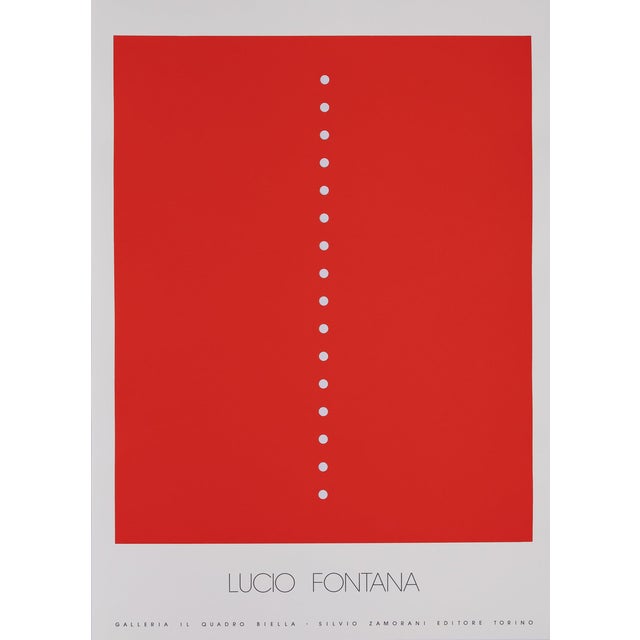 Lucio Fontana, Concetto Spaziale Rosso, Screen Print For Sale