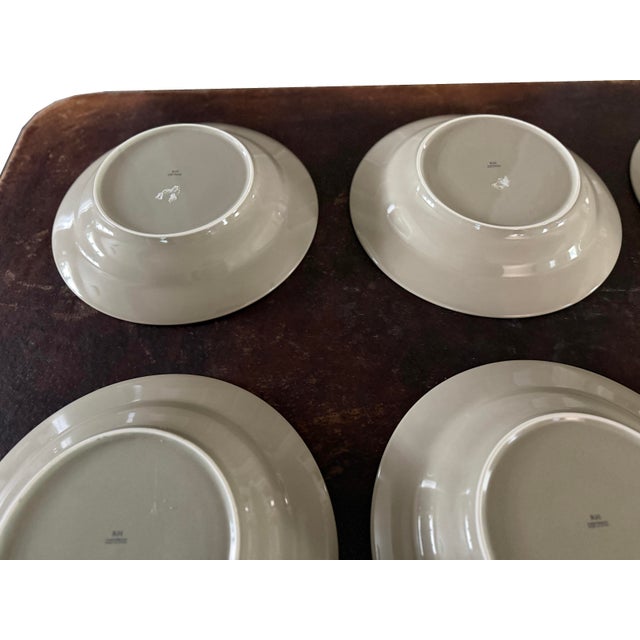 Vintage Restoration Hardware Chinese Porcelain Grand-Rimmed Pasta Bowls Set of 6 For Sale - Image 11 of 16