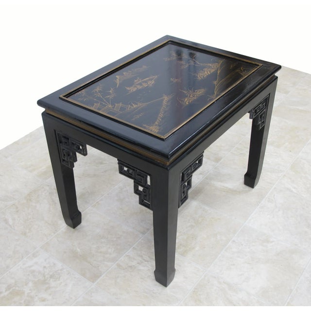 2000 - 2009 Gilded Chinoiserie Style Side Table For Sale - Image 5 of 13