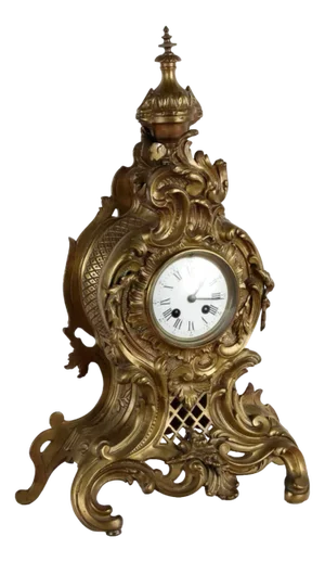 19th Century Countertop Clock in Gilded Bronze, France