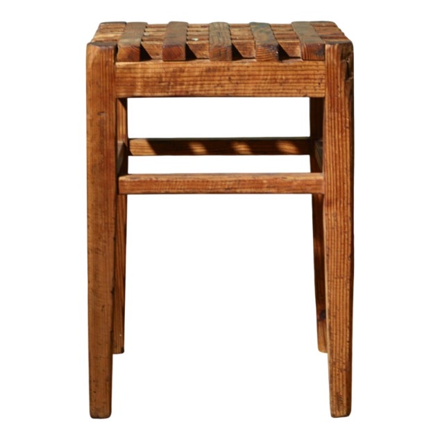 Mid-Century Modern Oak Stool by René Gabriel, France, 1950s For Sale