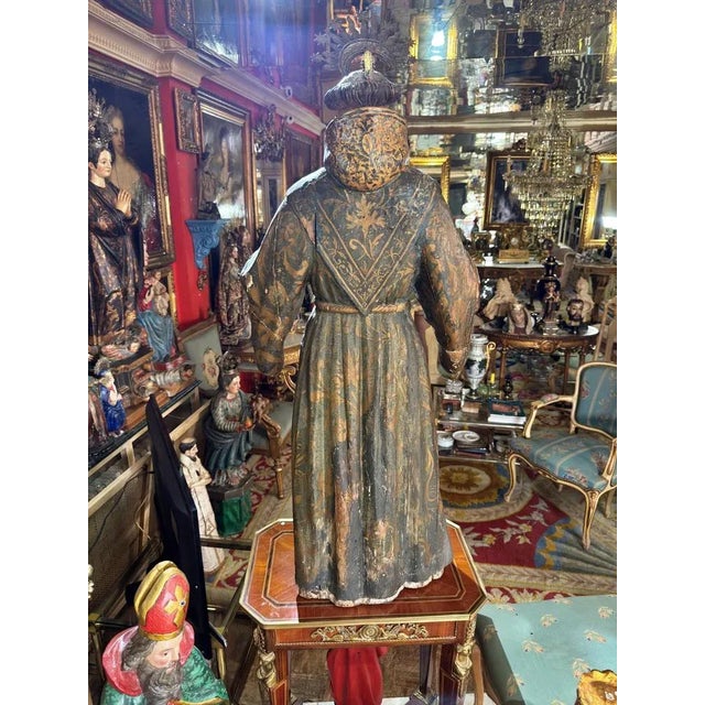 Spanish Baroque School Artist, Life-Size Sculpture of Saint Francis of Assisi, 1600s, Gilded Wood For Sale - Image 6 of 7