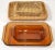 Anchor Hocking 1980s Vintage Set of 2 Anchor Hocking Amber Rectangle Baking Pan Casserole Dishes in Fiber Baskets For Sale - Image 4 of 12