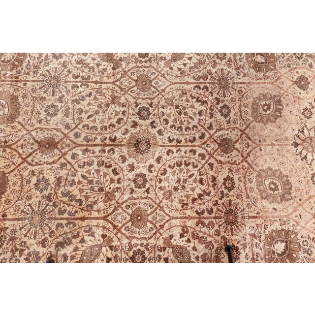 Textile Early 20th Century Persian Tabriz Handwoven Wool Rug in Caramel & Salmon Shades For Sale - Image 7 of 10