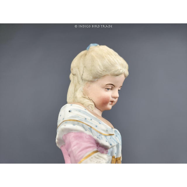 Shabby Chic 1900s Pair of German Bisque Porcelain Cinderella Sculptures For Sale - Image 3 of 11