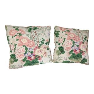 Custom Lee Jofa Althea Chintz Decorative Pillows- a Pair For Sale