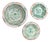 Vintage Spanish Fajalauza Lebrillos with Hand-Painted Green Decoration, Set of 3 For Sale