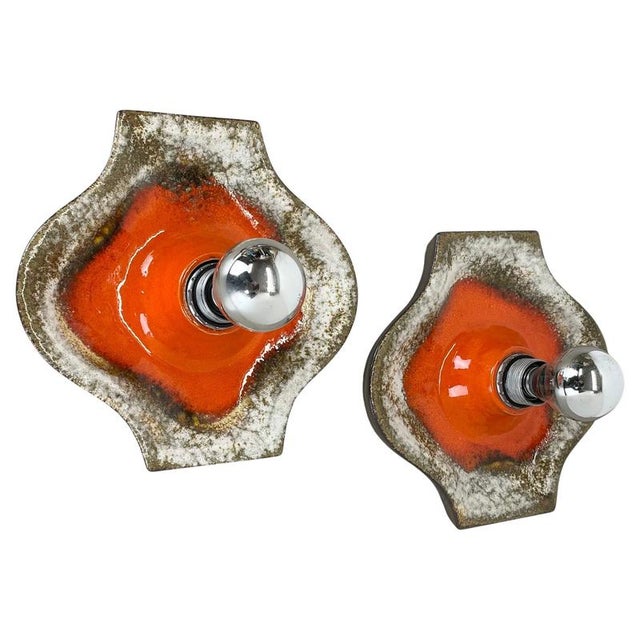 Pop Art Ceramic Fat Lava Wall Lights from Hustadt Lights, Germany, 1970s, Set of 2 For Sale - Image 16 of 16