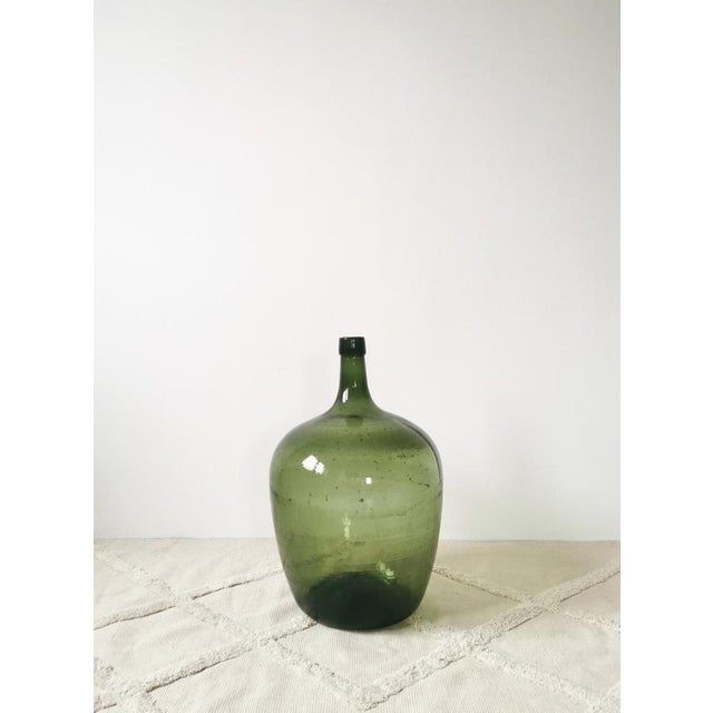 Large Vintage Wine Balloon in Green Glass, Italy, 1950s For Sale - Image 6 of 6