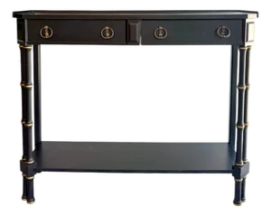 Black Faux Bamboo Console Table