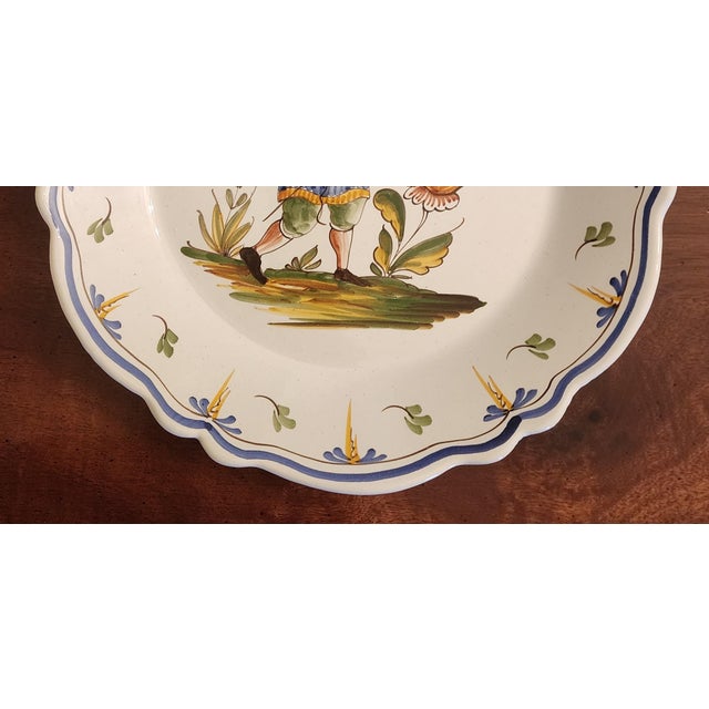 Ceramic 18th Century French Nevers Polychrome Tin-Glazed Faience Plate For Sale - Image 7 of 10