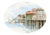 Highly detailed watercolor of fishing boats at a pier by an unknown artist named Jones, possibly a Monterey area artist....