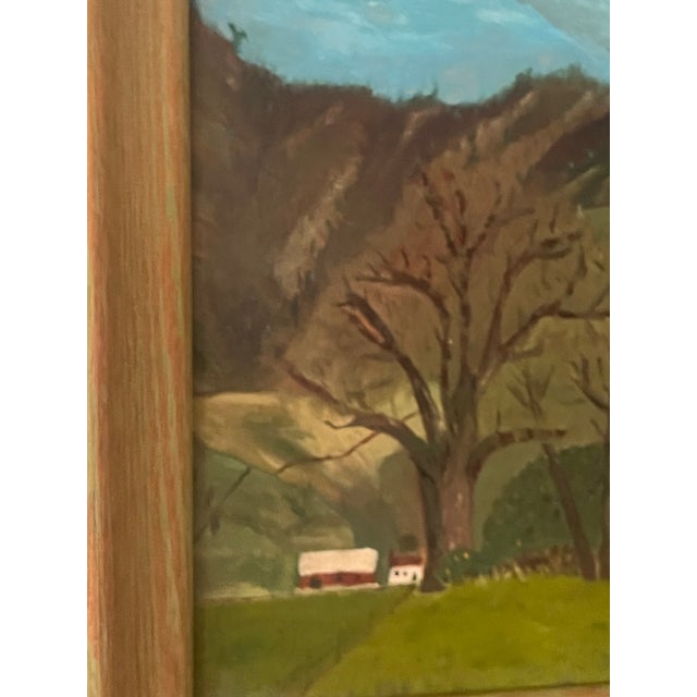 Vintage 1966 Ted M Original Oil Painting Mountain Landscape Signed Framed For Sale In Washington DC - Image 6 of 6