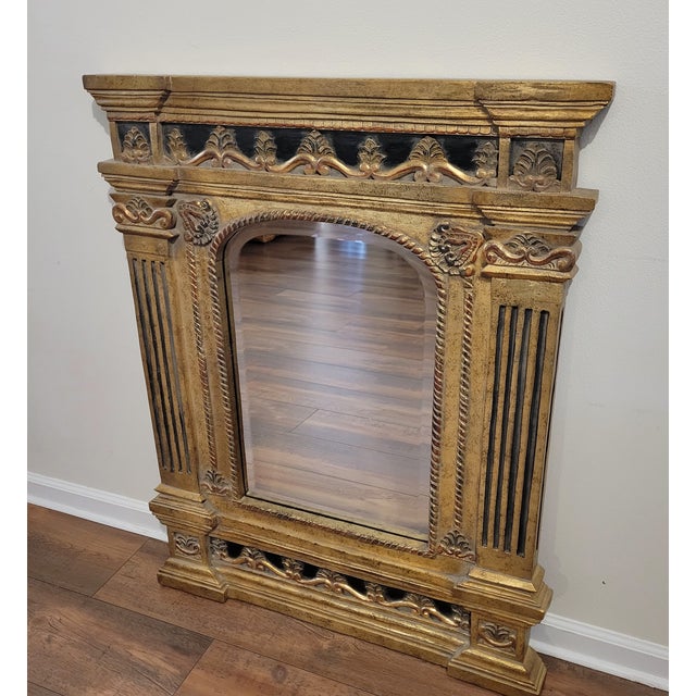 1980s Ornate Wood Wall Mirror For Sale In Miami - Image 6 of 11