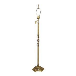 Vintage Stiffel Brass Swing Arm Floor Lamp For Sale