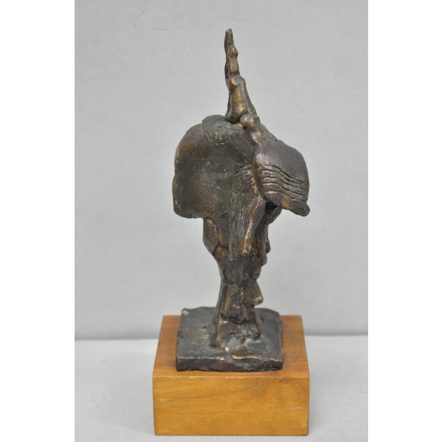 Vintage Elbert Weinberg "Scroll" Bronze Brutalist Abstract Sculpture Figure For Sale - Image 10 of 15