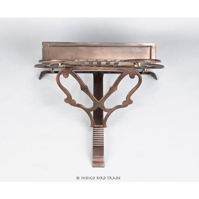 Early 20th Century Large Early 20th Century Italian Bronze Lyre-Shaped Folding Book Stand Art Easel For Sale - Image 5 of 7