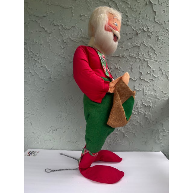 Late 20th Century Large Annalee Santa Claus Figure With Burlap Sack, 28” For Sale - Image 9 of 12