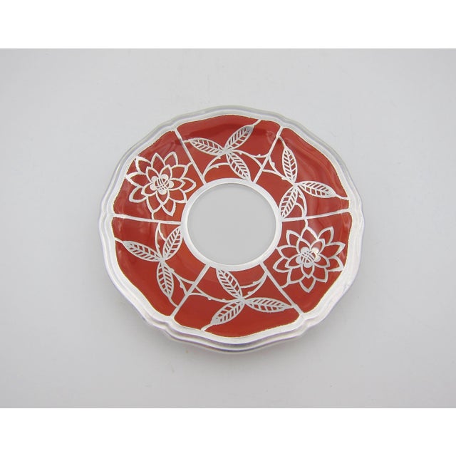 Cinnamon Manfred Veyhl Silver Overlay Demitasse Porcelain Cup and Saucer For Sale - Image 8 of 10