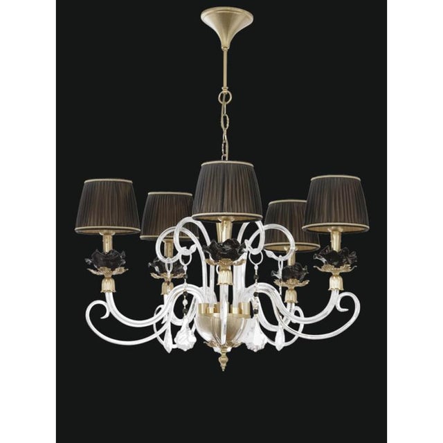 Contemporary Collection Flower Chandelier in Metal and Crystal by Jago For Sale - Image 3 of 6