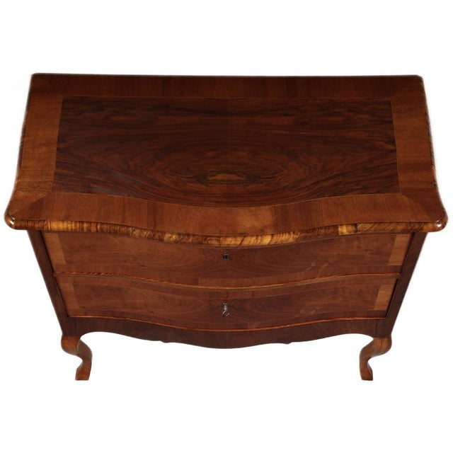 Small Antique Baroque Biedermeier Style Chest of Drawers 1900, Walnut For Sale - Image 4 of 10