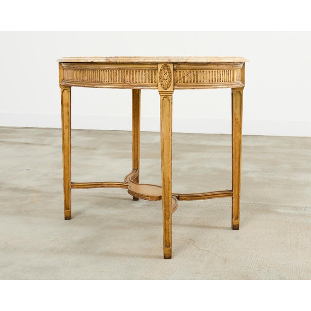 French French Louis XVI Neoclassical Style Marble Top Center Table For Sale - Image 3 of 12