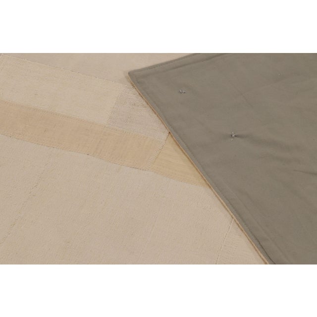 Beige Vintage Turkish Patchwork Rug With Neutral Design in Beige & Gold - Rug & Kilim For Sale - Image 8 of 10