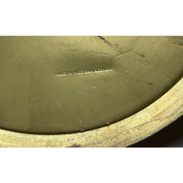 2 Vintage Mid Century Modern MCM Western German Wood Brass Candlesticks Holders For Sale - Image 10 of 13